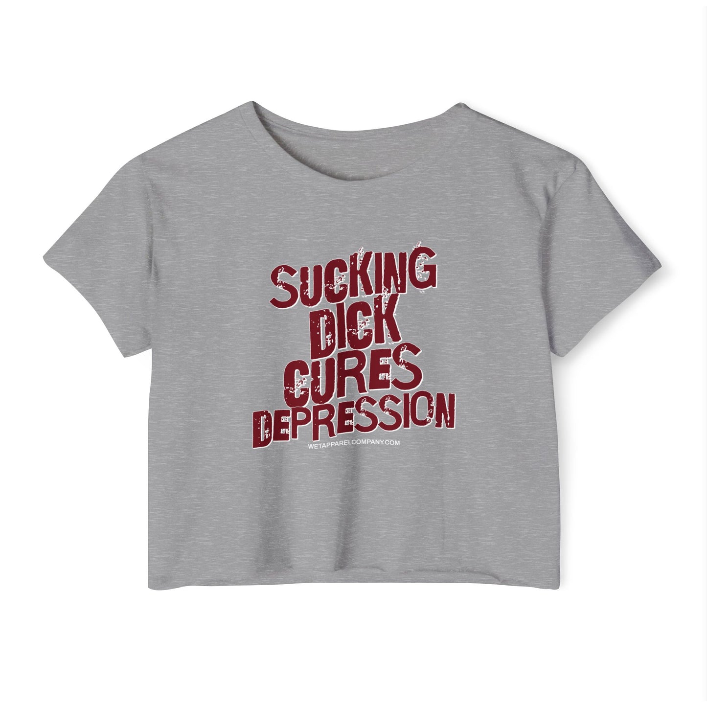 Crop Top - Funny Sucking DXXX Graphic, Novelty Women's Festival Wear