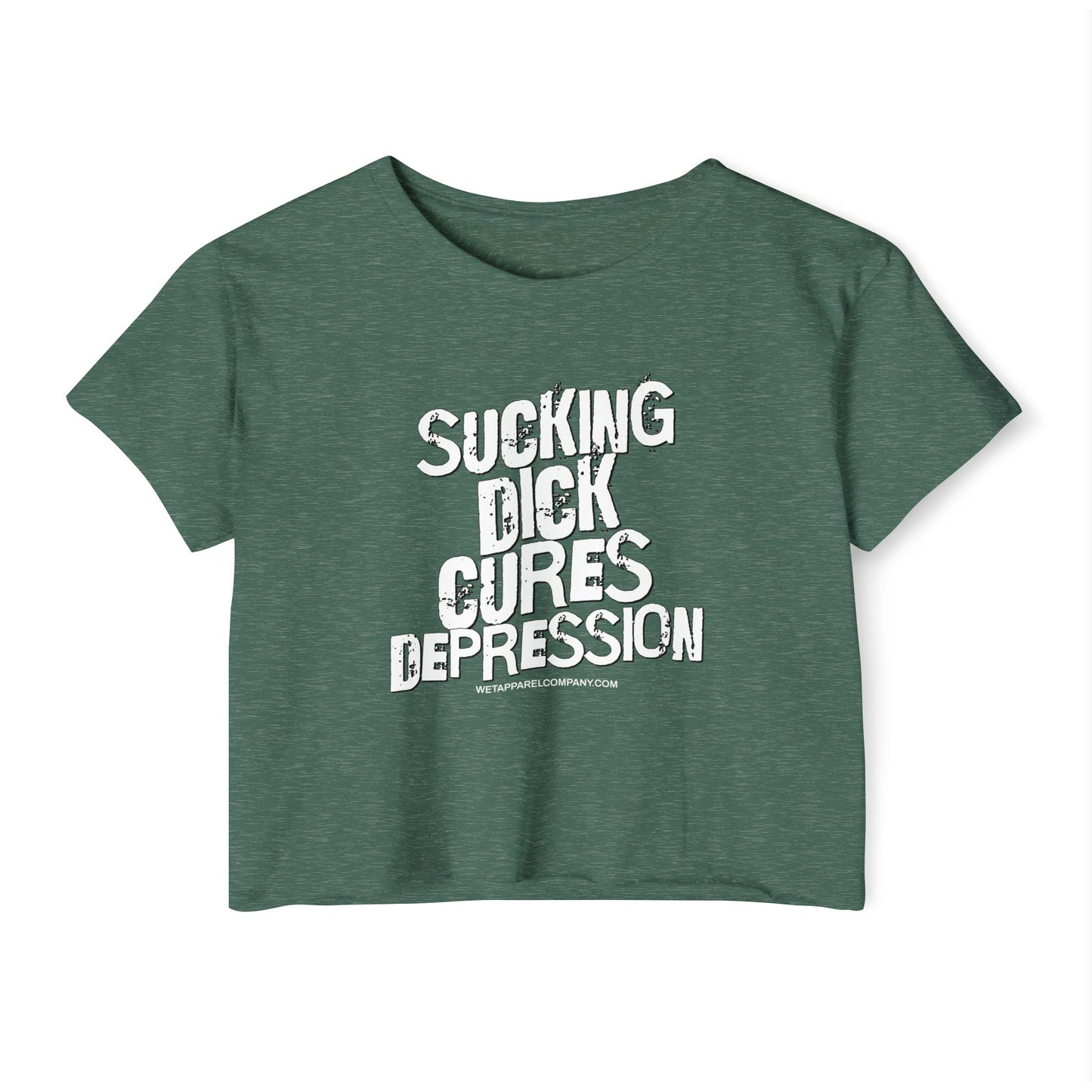 Crop Top - Funny Sucking DXXX Graphic, Novelty Women's Festival Wear