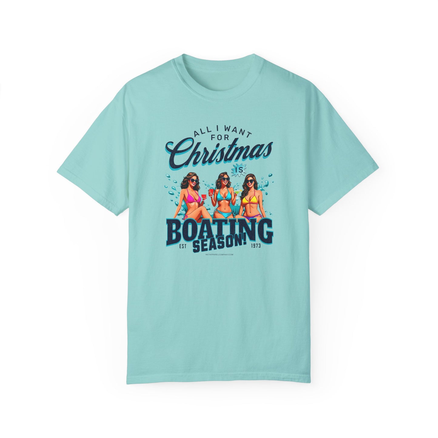 Christmas Boating Unisex Garment-Dyed T-shirt