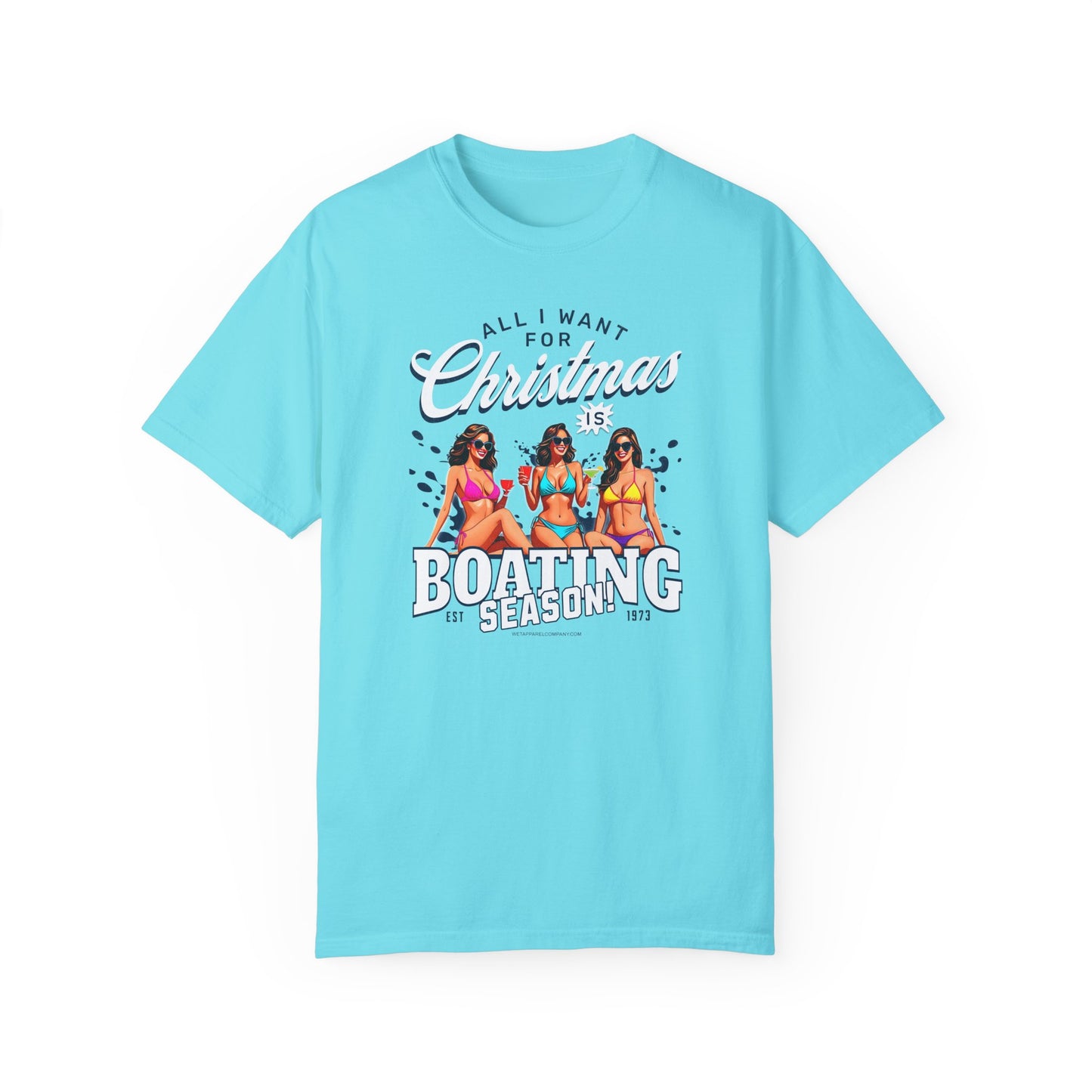 Christmas Boating Unisex Garment-Dyed T-shirt