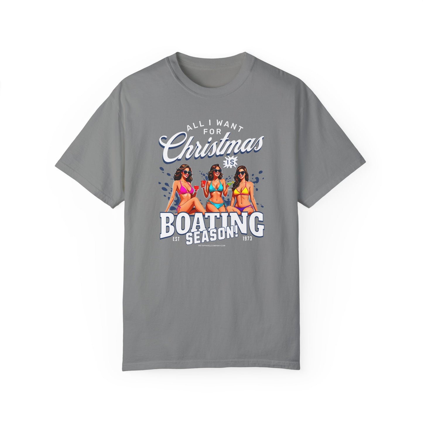 Christmas Boating Unisex Garment-Dyed T-shirt