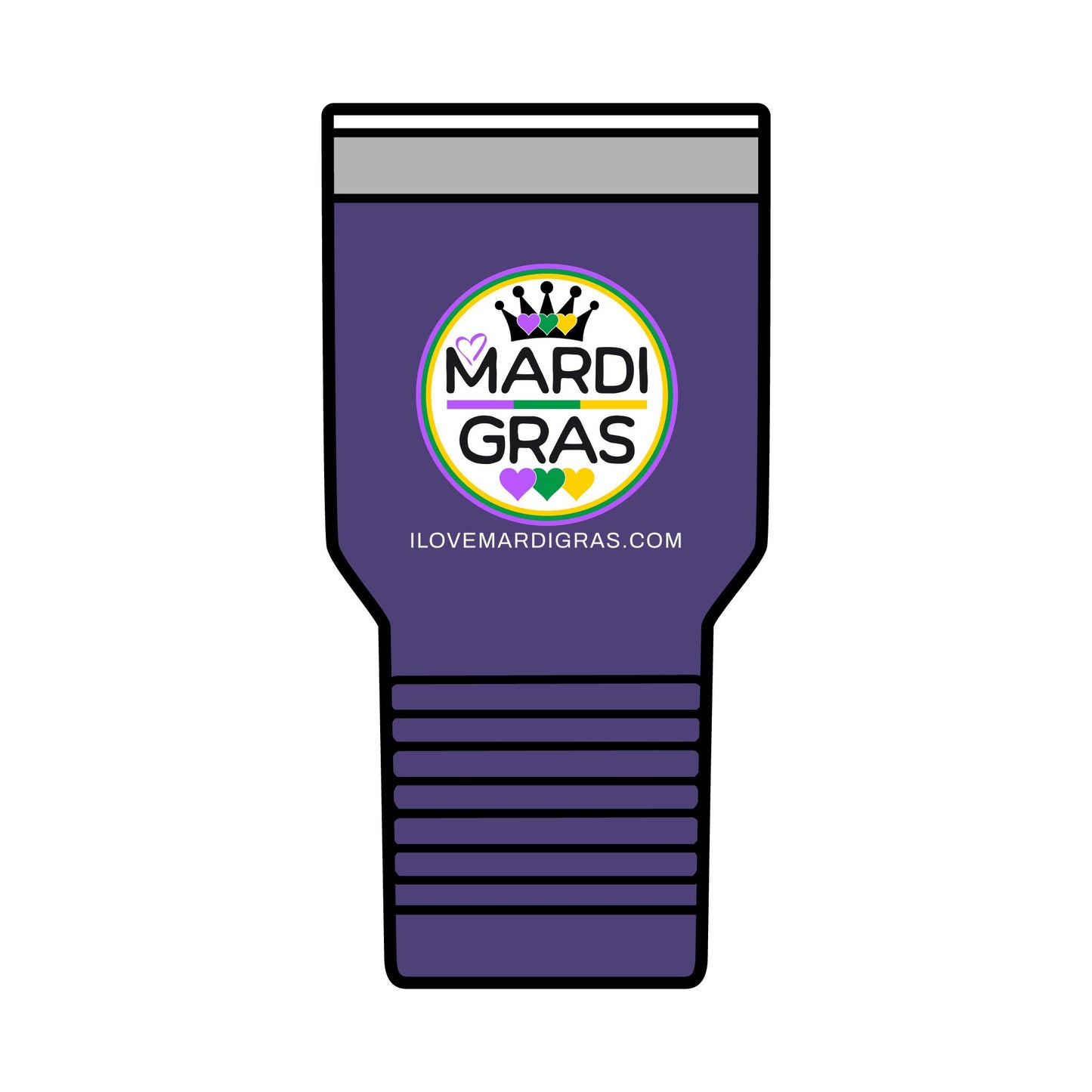 Mardi Gras Insulated Tumbler, 30oz (Justin)