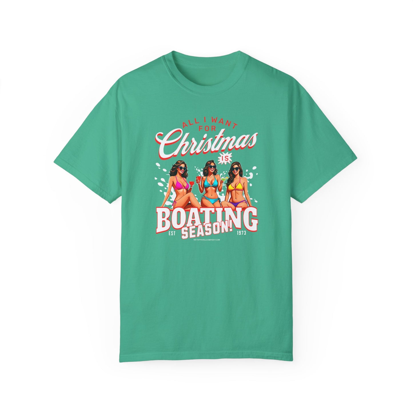 Christmas Boating Unisex Garment-Dyed T-shirt