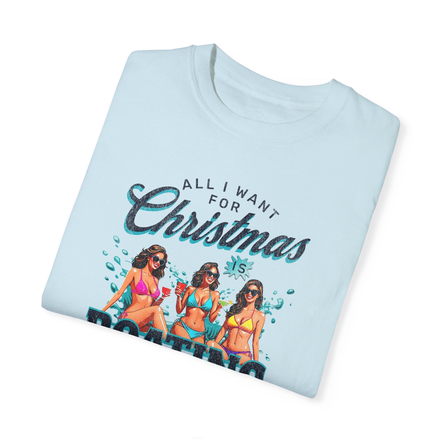 Christmas Boating Unisex Garment-Dyed T-shirt