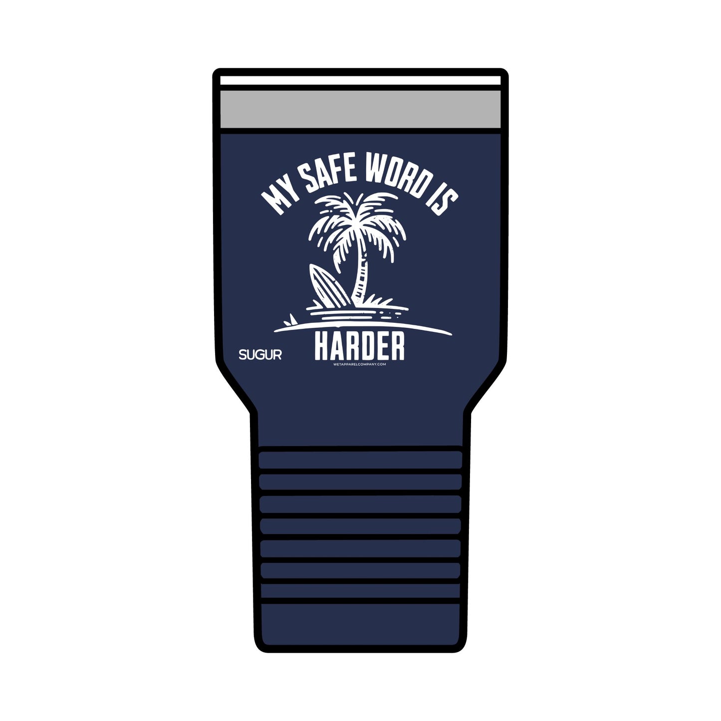 30oz Insulated Tumbler — Funny Tropical Bar Drink Designs (“I Love a Good Threesome” / “My Safe Word Is Harder”)