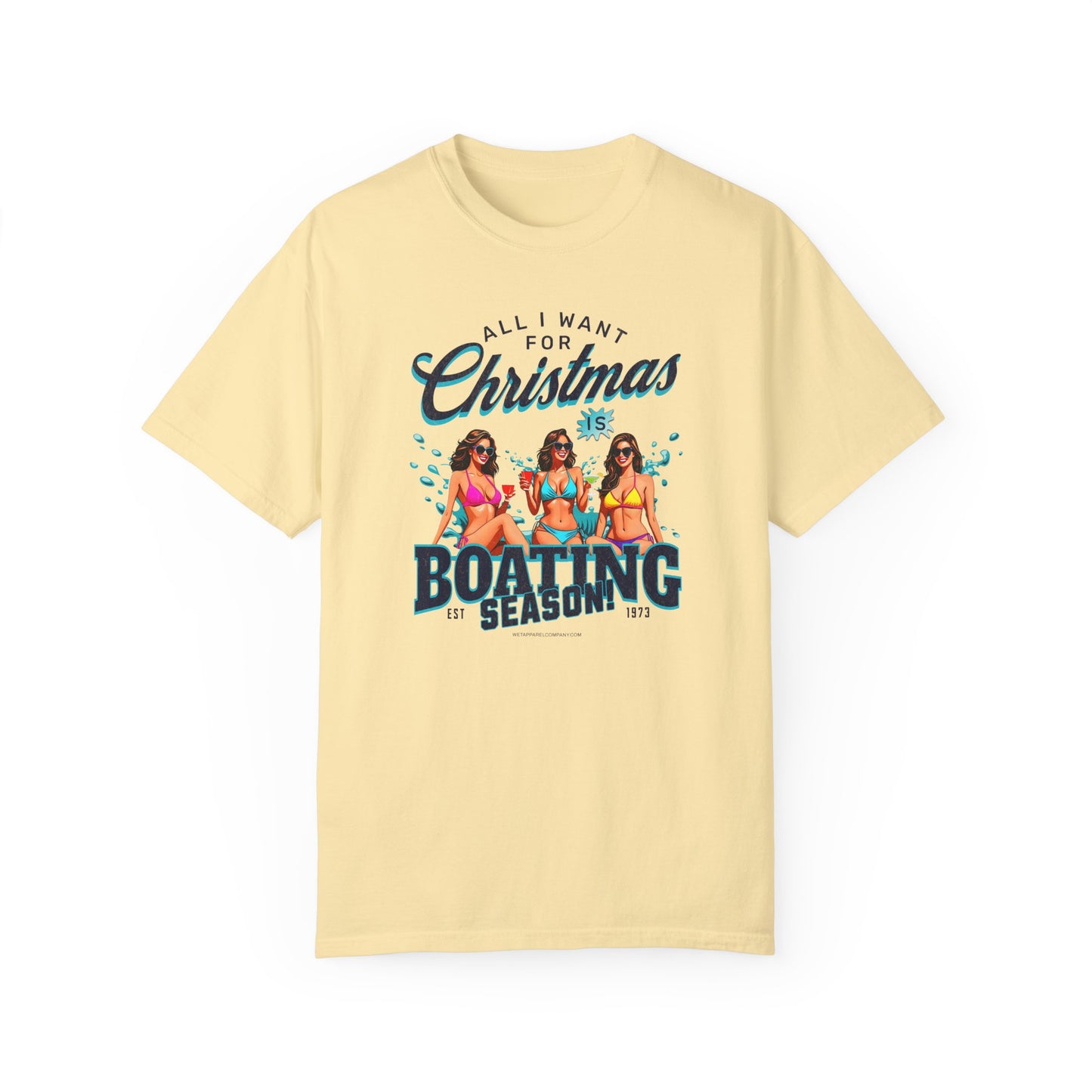 Christmas Boating Unisex Garment-Dyed T-shirt