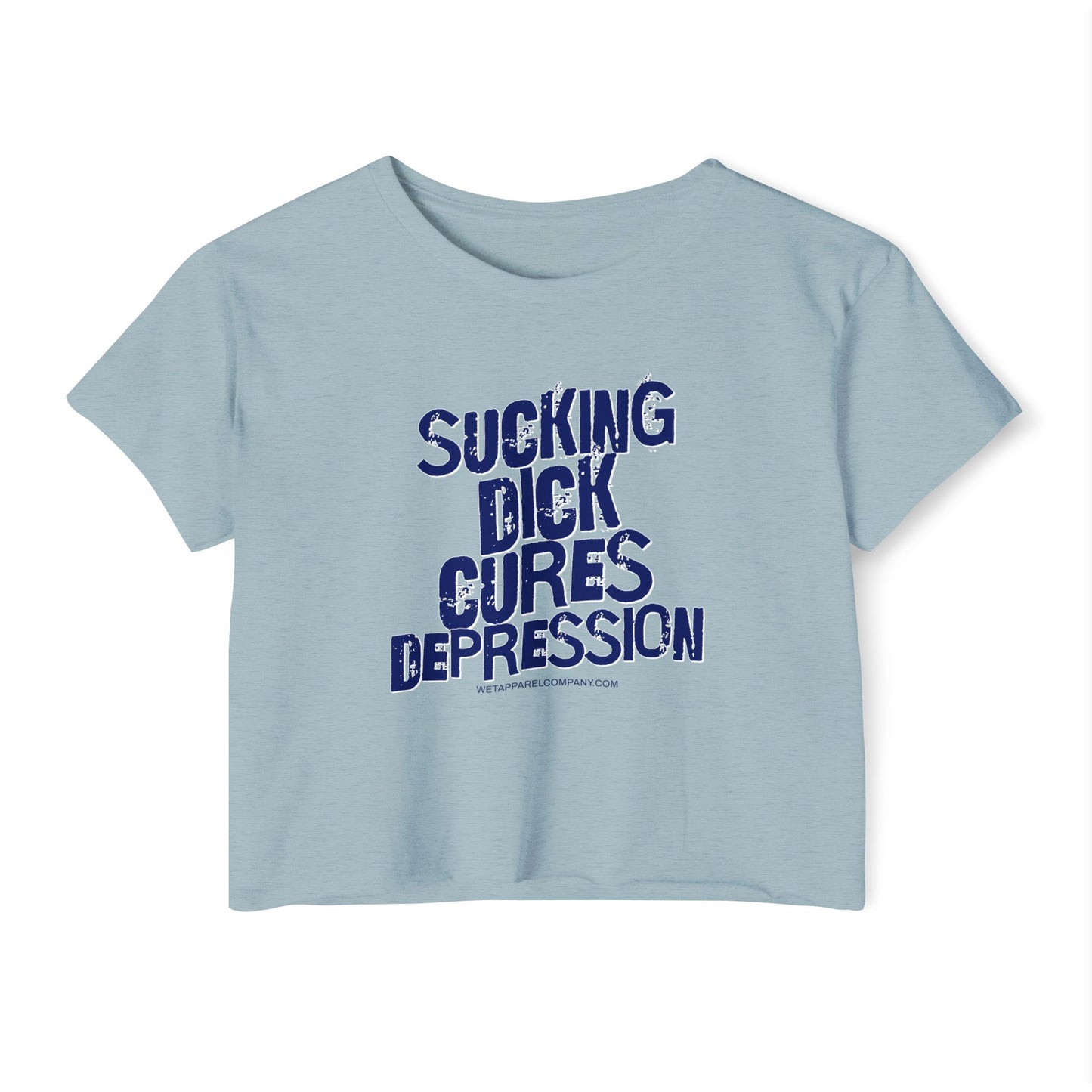 Crop Top - Funny Sucking DXXX Graphic, Novelty Women's Festival Wear