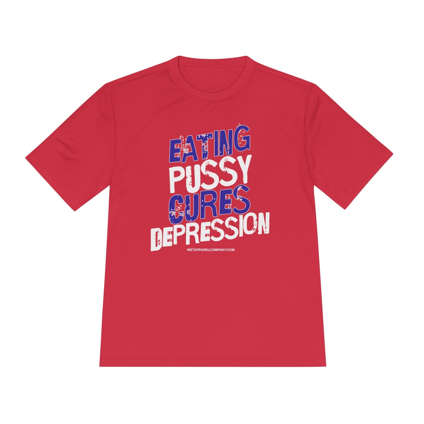 Funny Unisex Moisture Wicking Tee - "Eating Cures Depression"