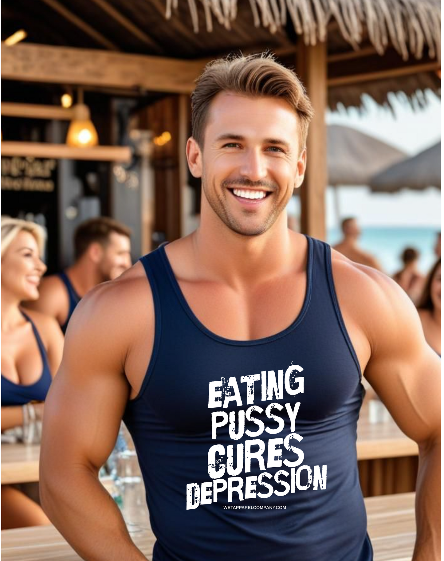 Eating Pussy Unisex Garment-Dyed Tank Top
