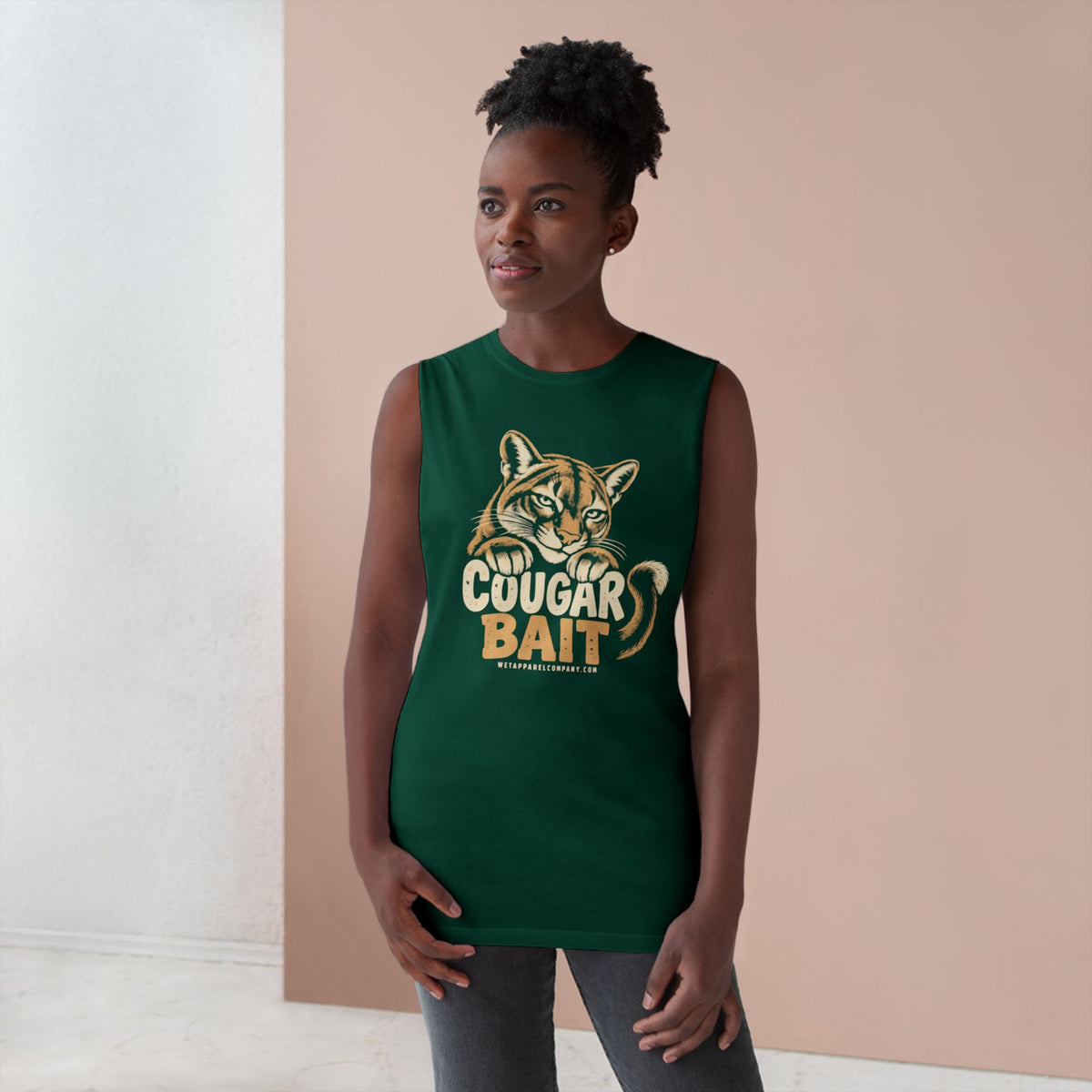 Cougar Bait Tank Top — Funny Mountain Lion Graphic Tank ("Never Killed a Mountain Lion")