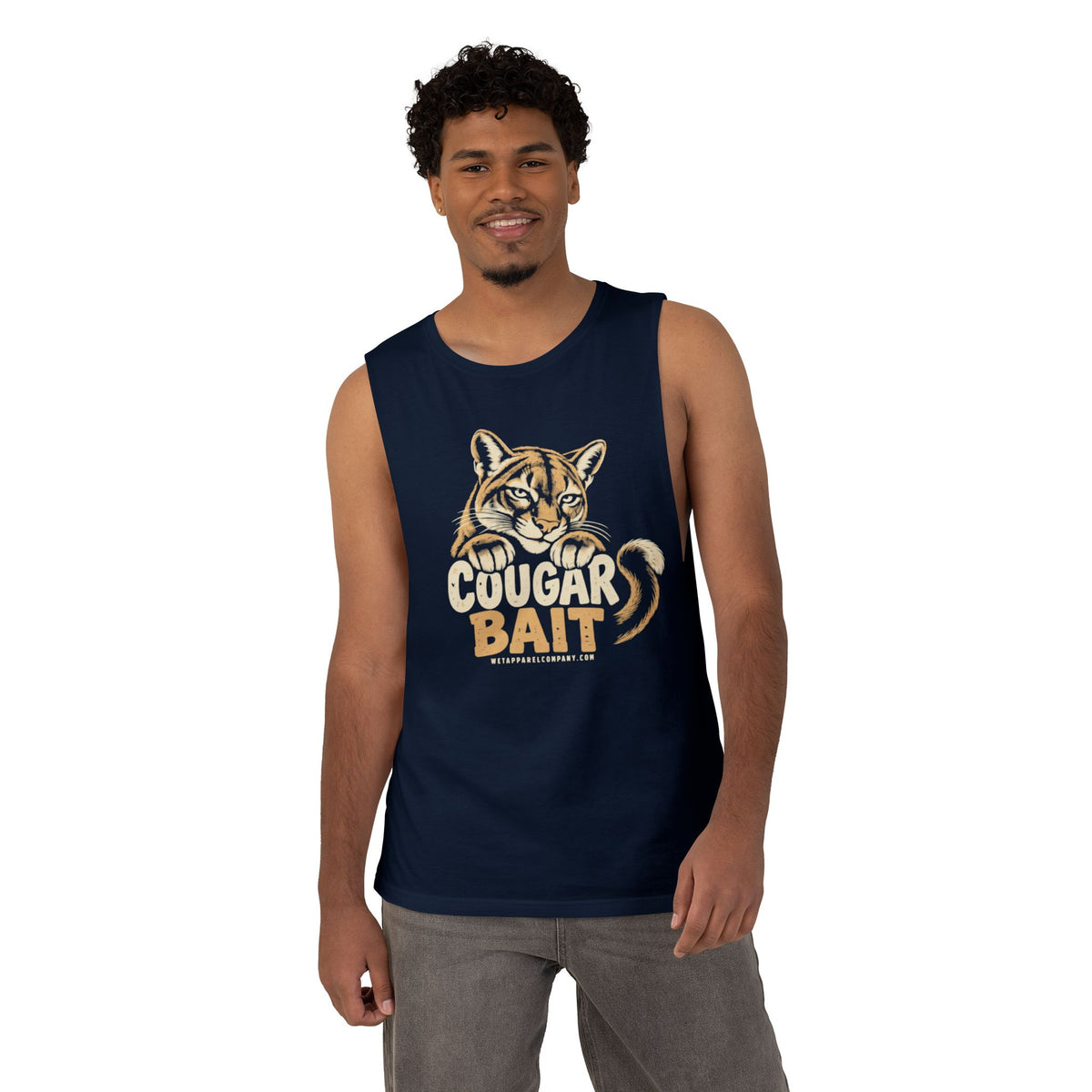 Cougar Bait Tank Top — Funny Mountain Lion Graphic Tank ("Never Killed a Mountain Lion")