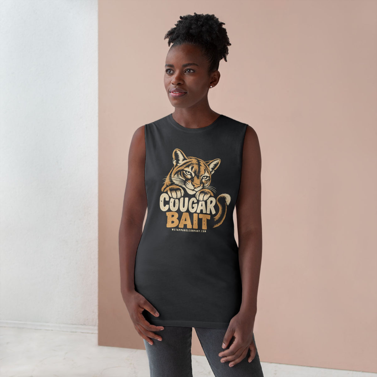 Cougar Bait Tank Top — Funny Mountain Lion Graphic Tank ("Never Killed a Mountain Lion")