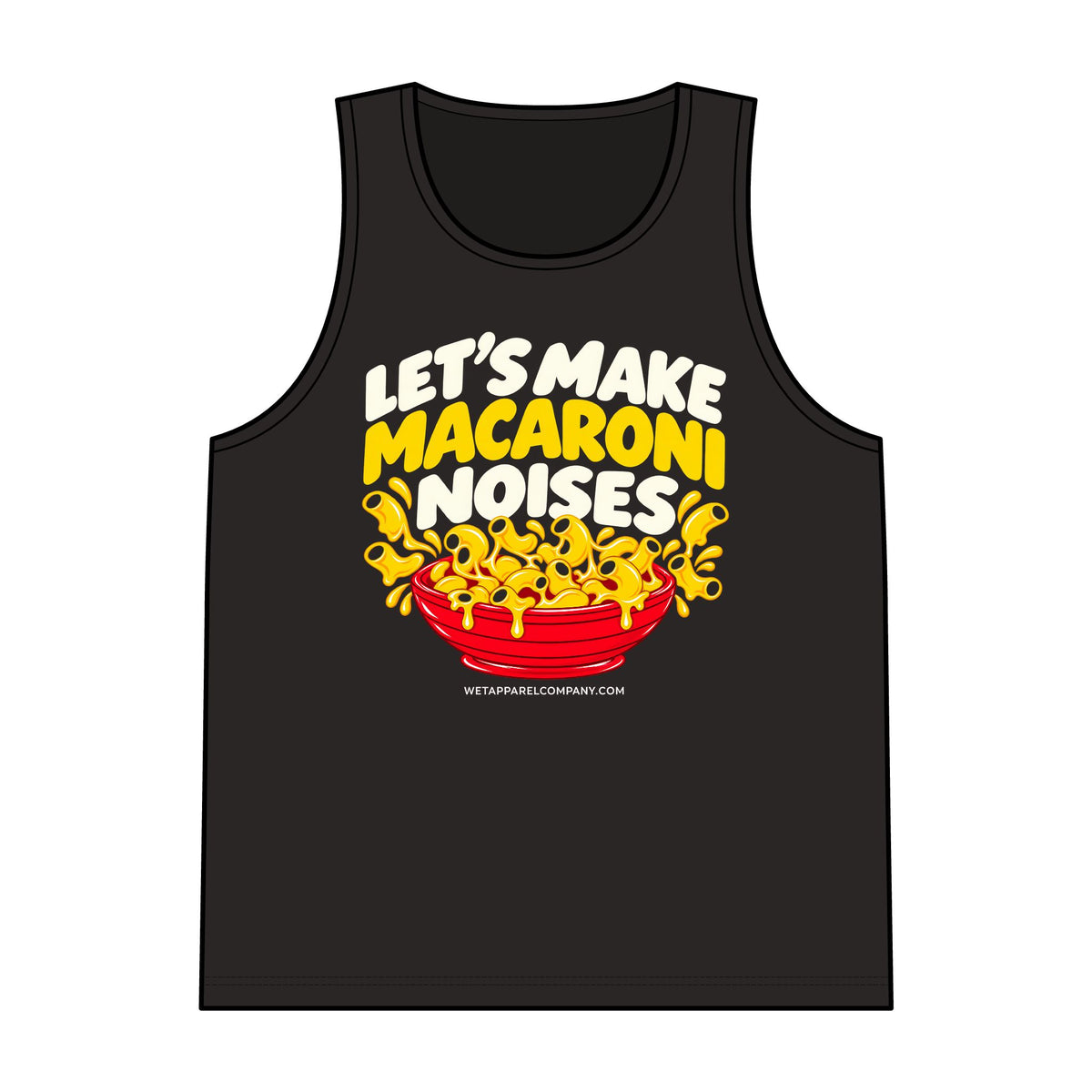 Let's Make Macaroni Noises Tank Top — Funny Pasta Graphic Reversible Mesh Tank