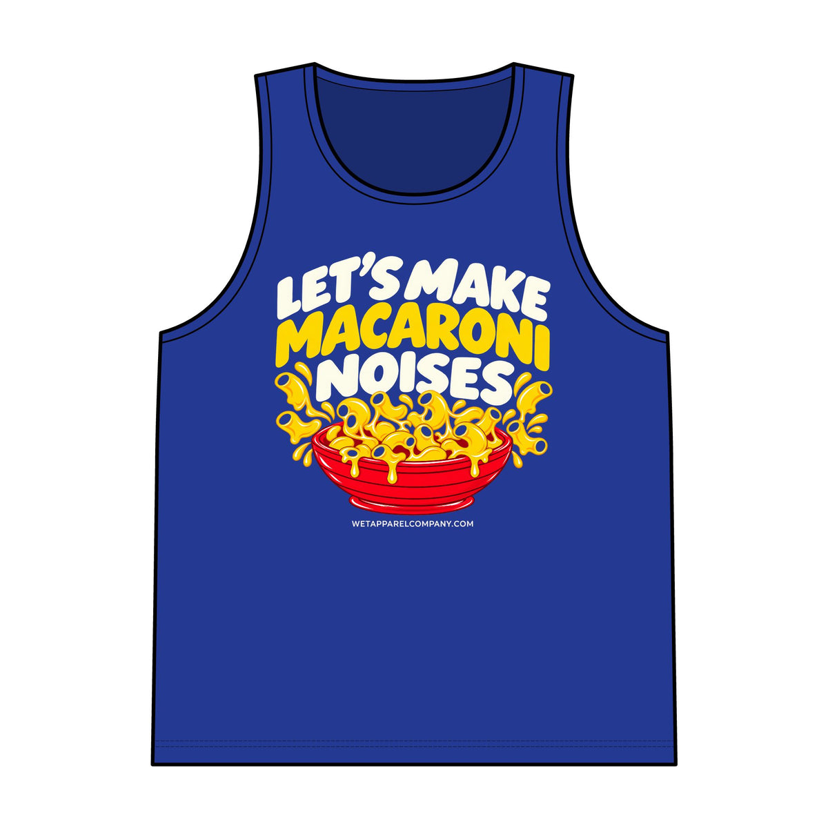 Let's Make Macaroni Noises Tank Top — Funny Pasta Graphic Reversible Mesh Tank