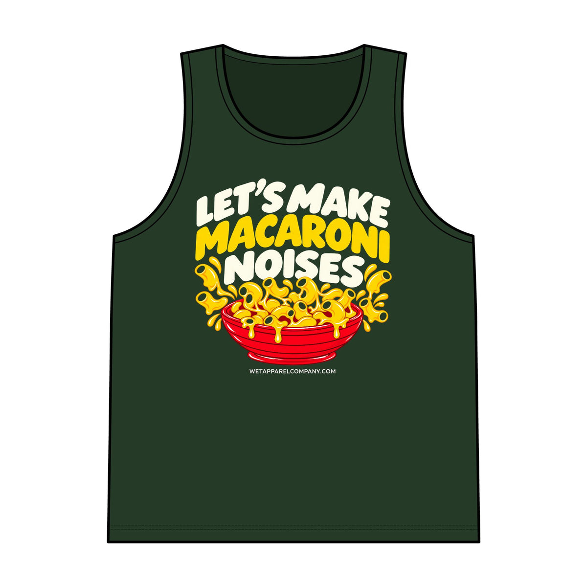 Let's Make Macaroni Noises Tank Top — Funny Pasta Graphic Reversible Mesh Tank
