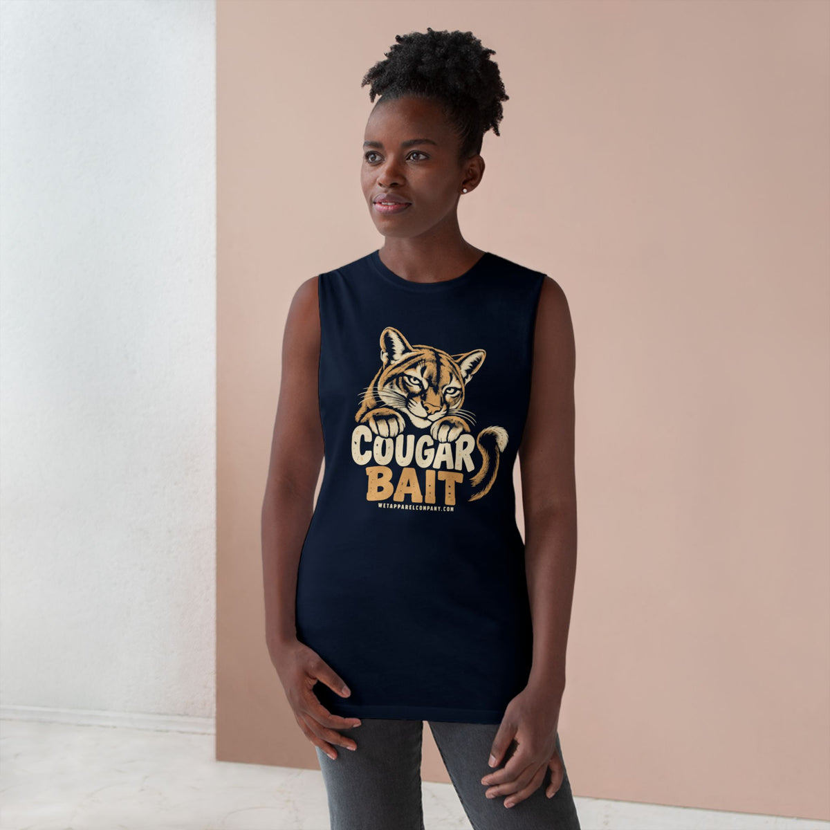 Cougar Bait Tank Top — Funny Mountain Lion Graphic Tank ("Never Killed a Mountain Lion")