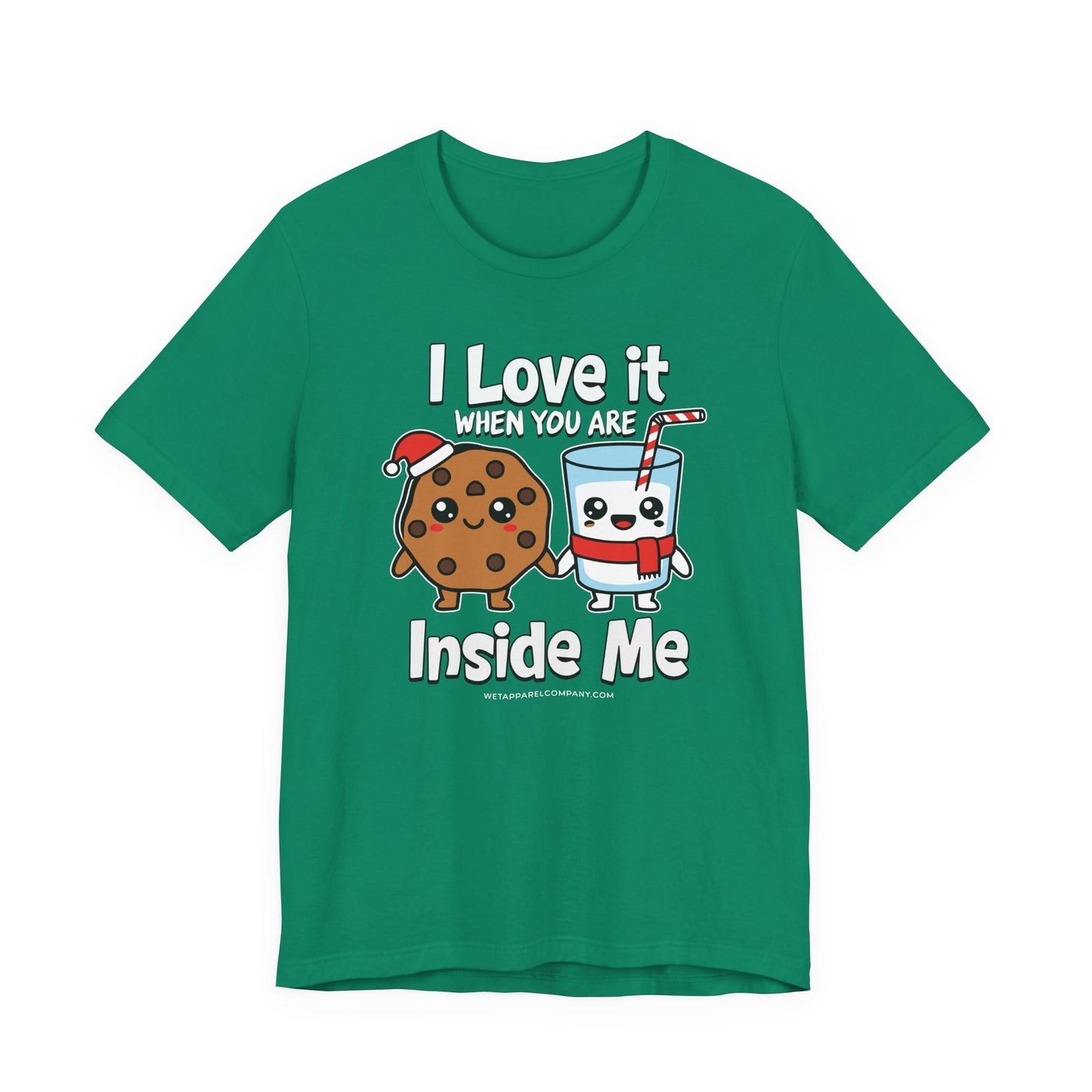 Cookie & Milk Holiday Funny Tee — "I Love It When You Are Inside Me"