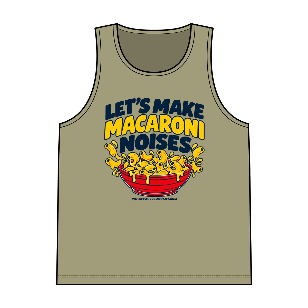 Let's Make Macaroni Noises Tank Top — Funny Pasta Graphic Reversible Mesh Tank