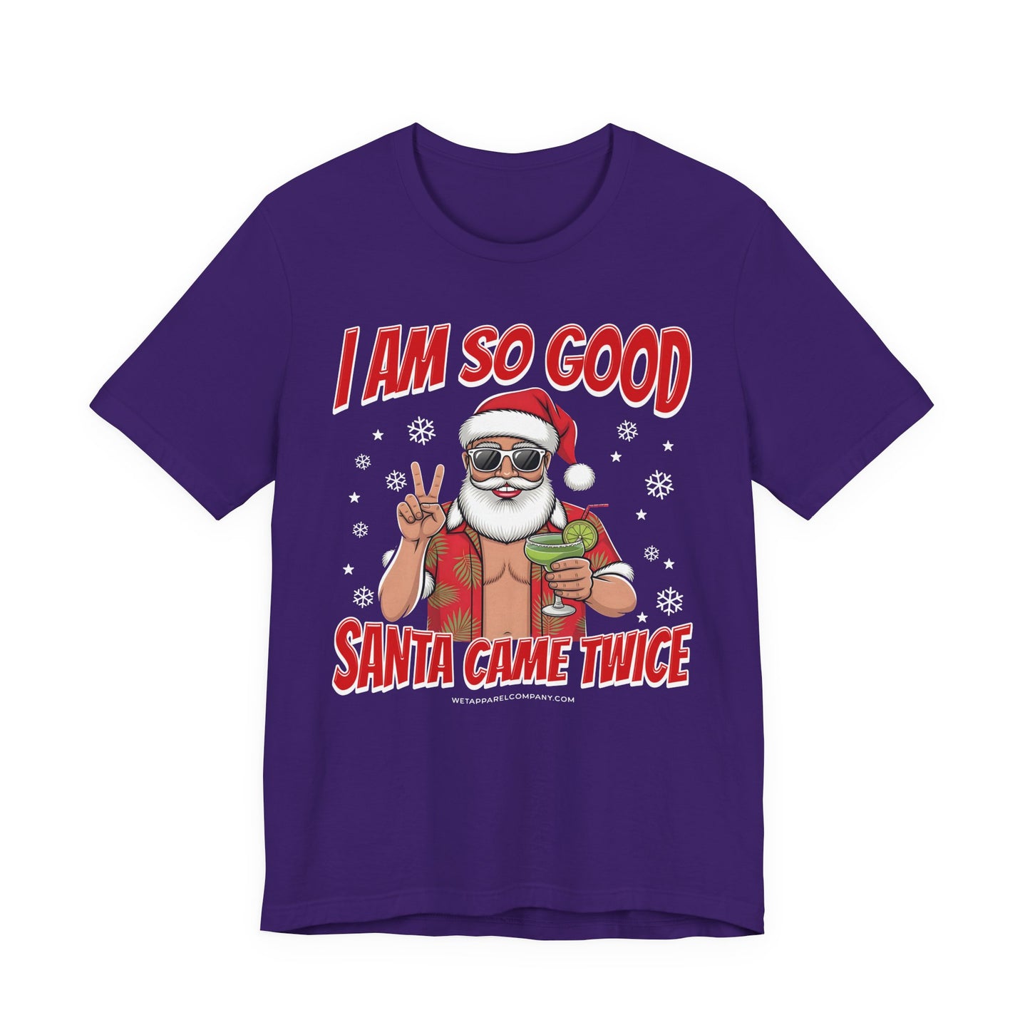 Funny Christmas T-Shirt "I Am So Good Santa Came Twice" — Retro Santa Holiday Tee