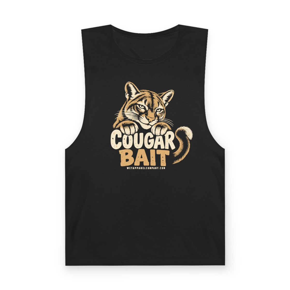 Cougar Bait Tank Top — Funny Mountain Lion Graphic Tank ("Never Killed a Mountain Lion")
