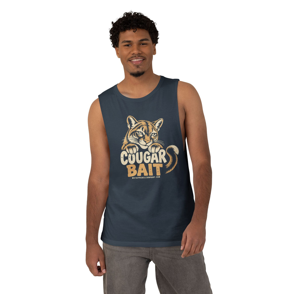 Cougar Bait Tank Top — Funny Mountain Lion Graphic Tank ("Never Killed a Mountain Lion")