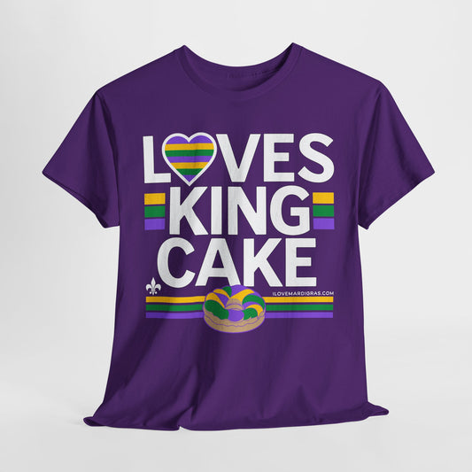 Mardi Gras Unisex Tee - 'Loves King Cake'