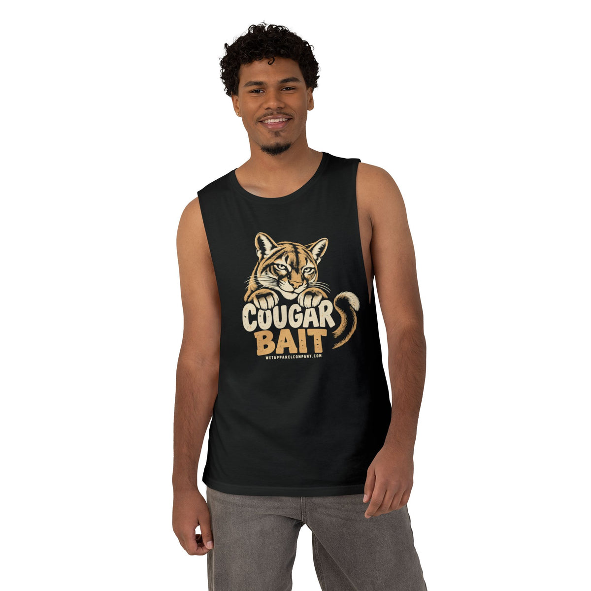 Cougar Bait Tank Top — Funny Mountain Lion Graphic Tank ("Never Killed a Mountain Lion")