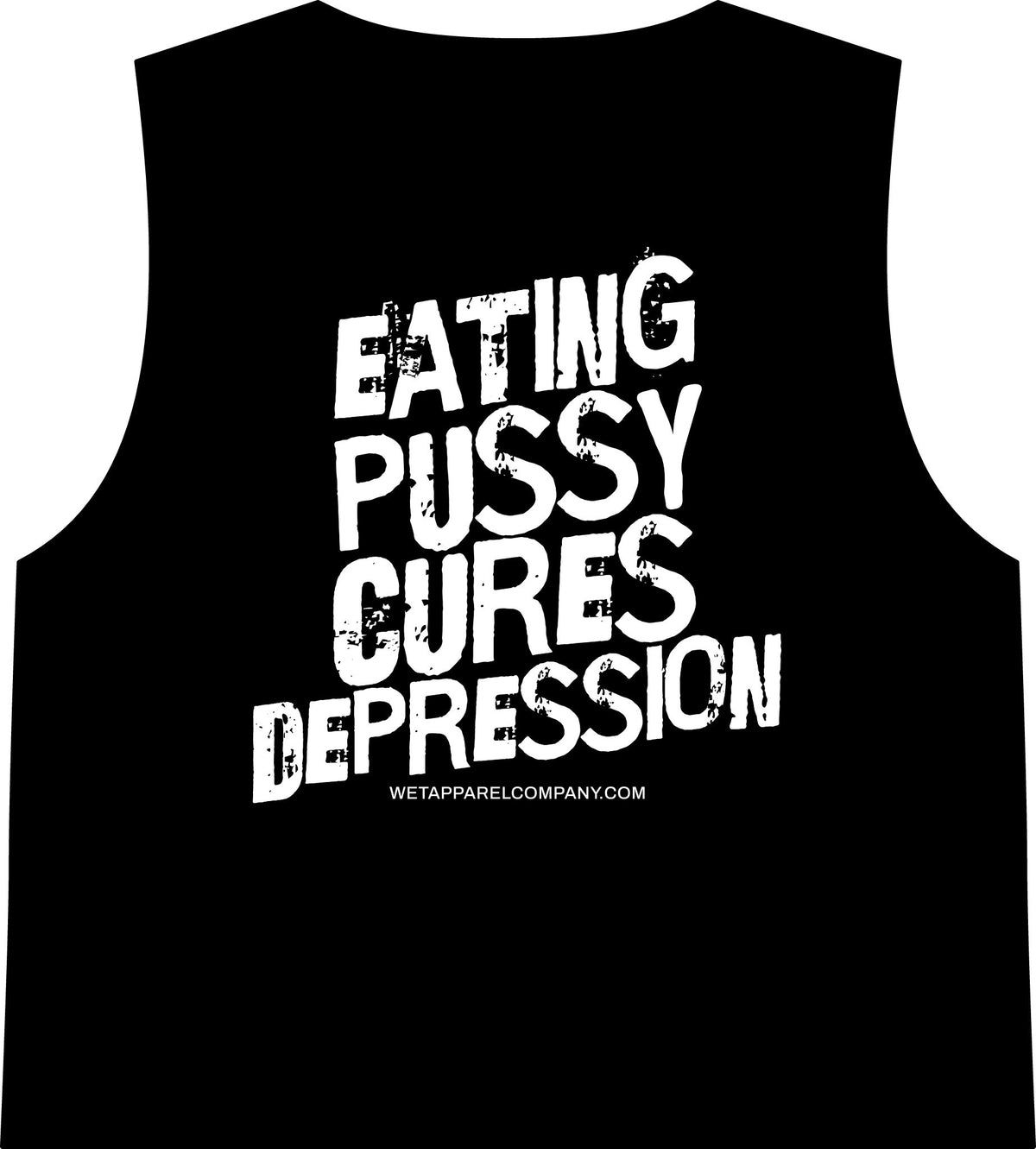Crop Tank — "Eating Pussy Cures Depression" Bold Graphic Women's Tank (Double Sided Text)