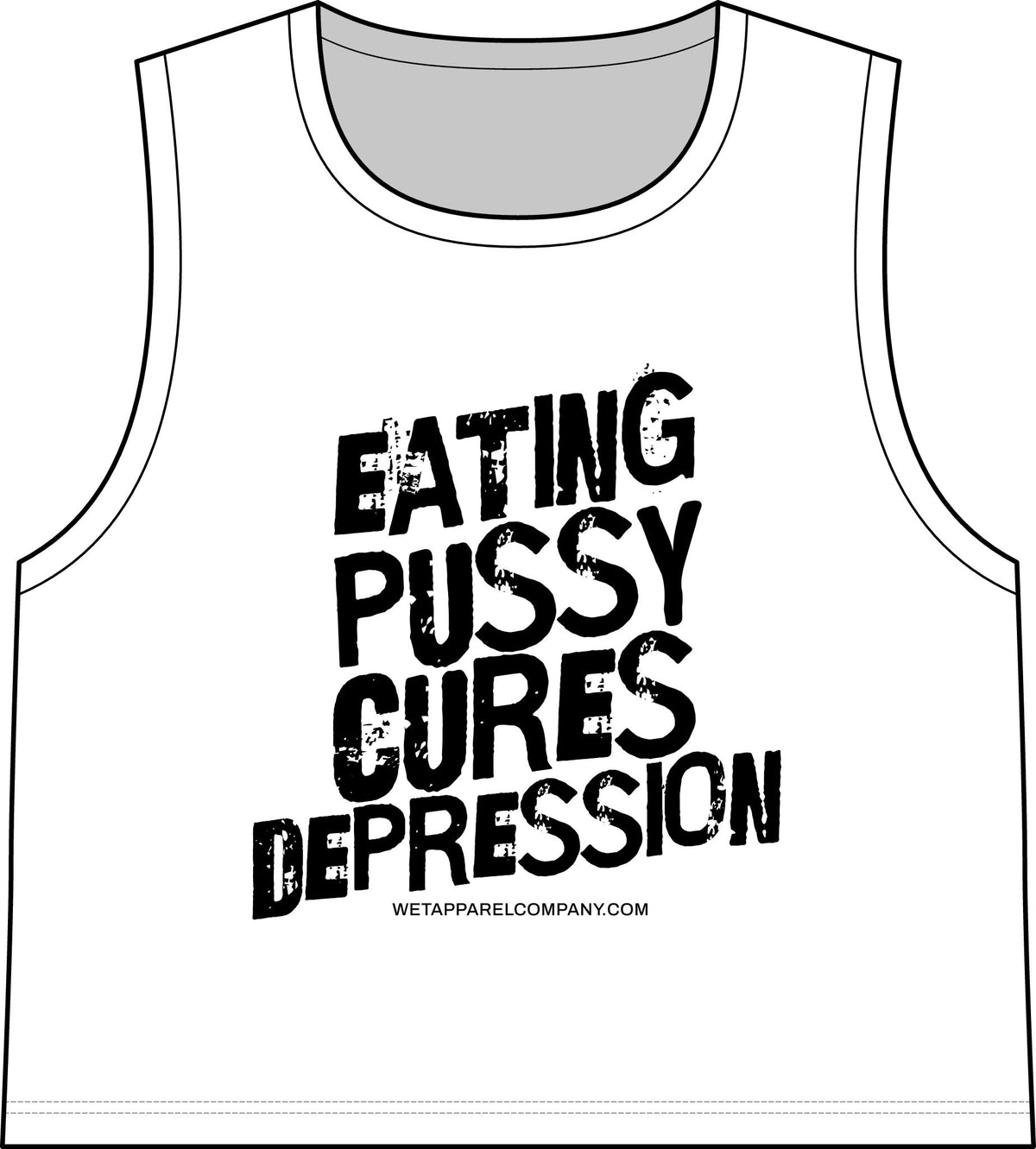 Crop Tank — "Eating Pussy Cures Depression" Bold Graphic Women's Tank (Double Sided Text)