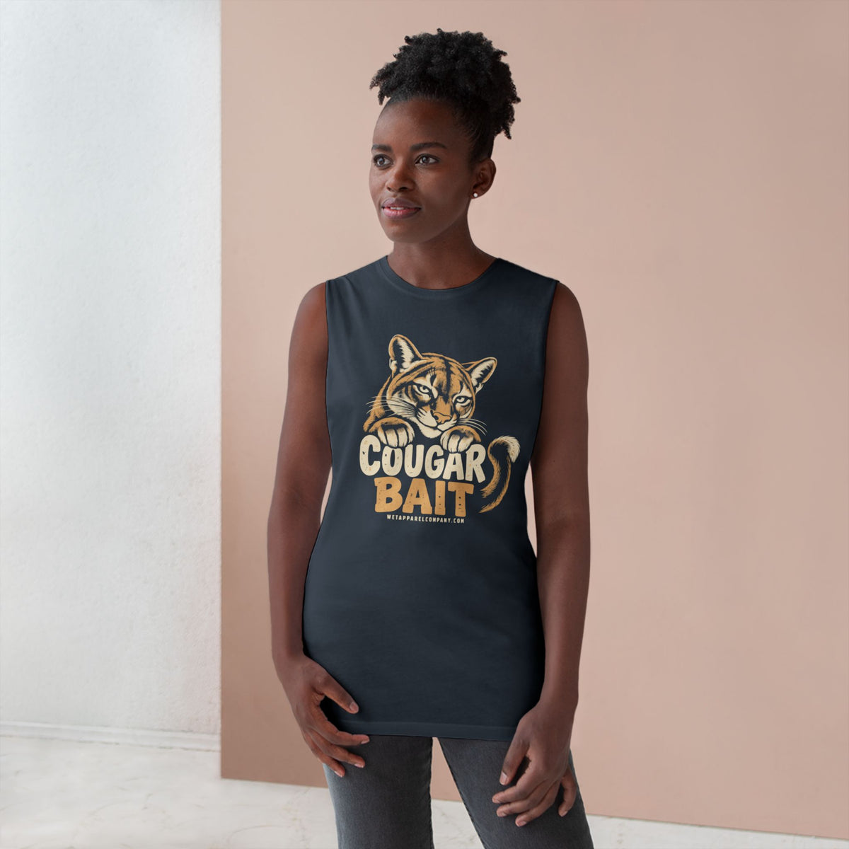 Cougar Bait Tank Top — Funny Mountain Lion Graphic Tank ("Never Killed a Mountain Lion")