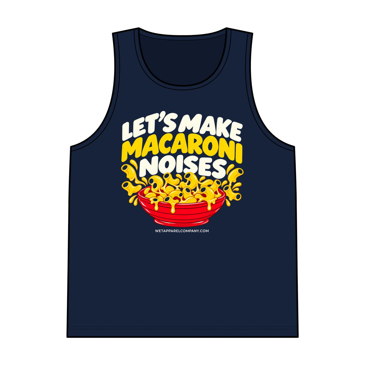 Let's Make Macaroni Noises Tank Top — Funny Pasta Graphic Reversible Mesh Tank