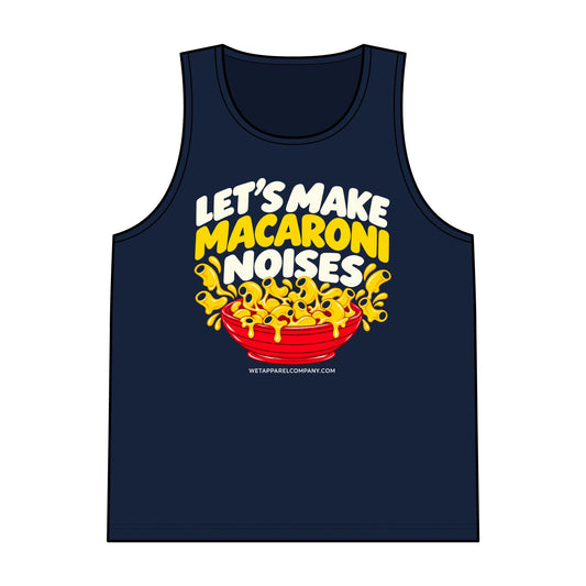 Let's Make Macaroni Noises Tank Top — Funny Pasta Graphic Reversible Mesh Tank