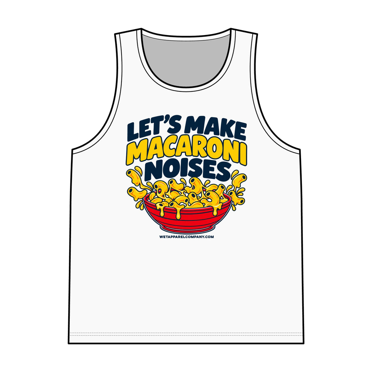 Let's Make Macaroni Noises Tank Top — Funny Pasta Graphic Reversible Mesh Tank