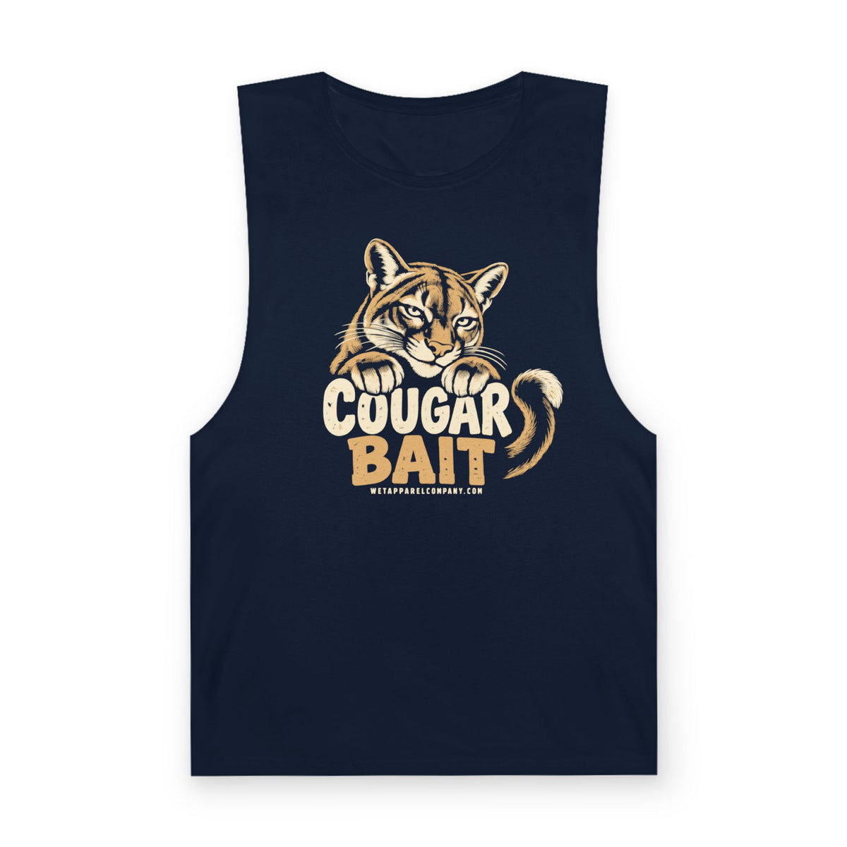 Cougar Bait Tank Top — Funny Mountain Lion Graphic Tank ("Never Killed a Mountain Lion")