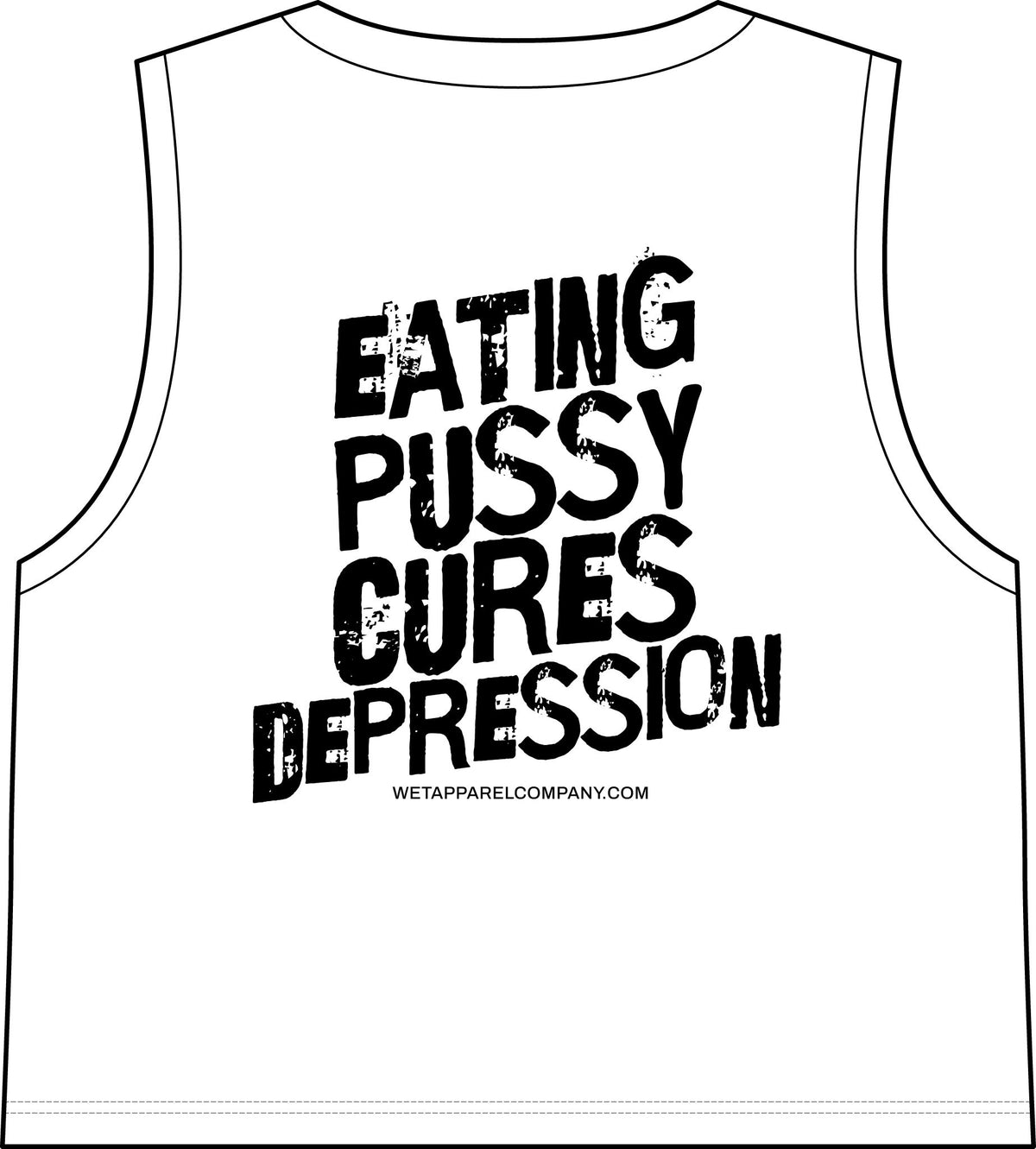 Crop Tank — "Eating Pussy Cures Depression" Bold Graphic Women's Tank (Double Sided Text)
