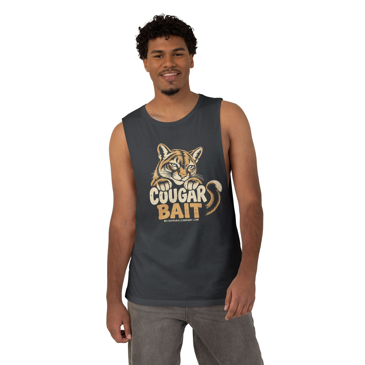 Cougar Bait Tank Top — Funny Mountain Lion Graphic Tank ("Never Killed a Mountain Lion")