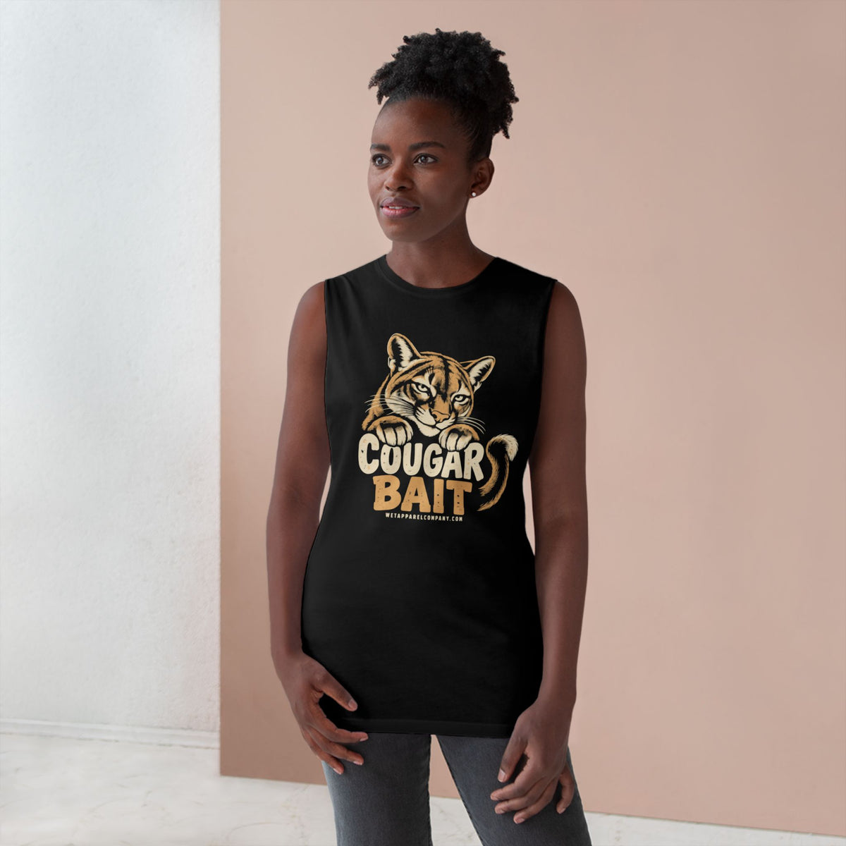 Cougar Bait Tank Top — Funny Mountain Lion Graphic Tank ("Never Killed a Mountain Lion")