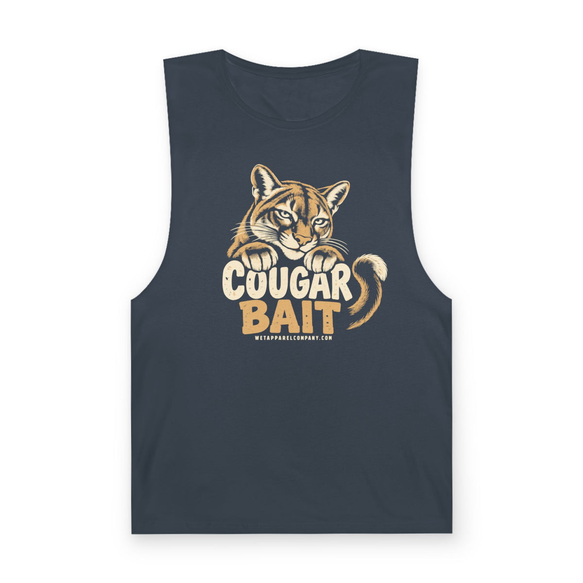 Cougar Bait Tank Top — Funny Mountain Lion Graphic Tank ("Never Killed a Mountain Lion")